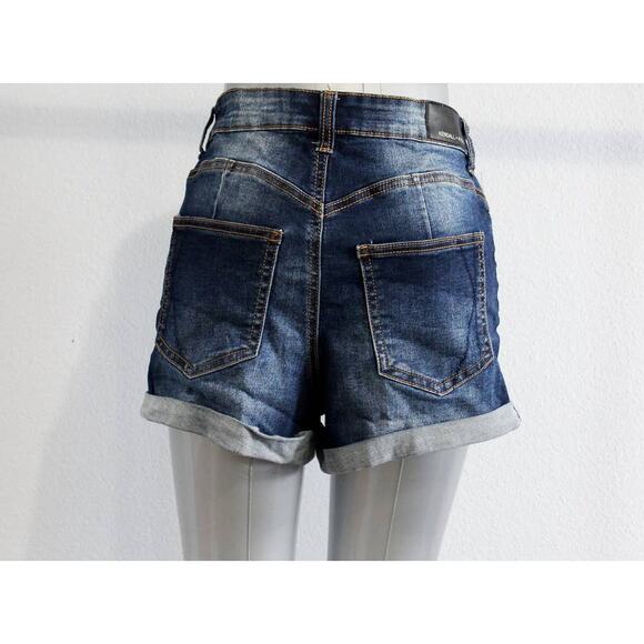 Kendall + Kylie Size 28 The Icon Cut Off Jean Extremely! Distressed Denim Shorts - Picture 2 of 11